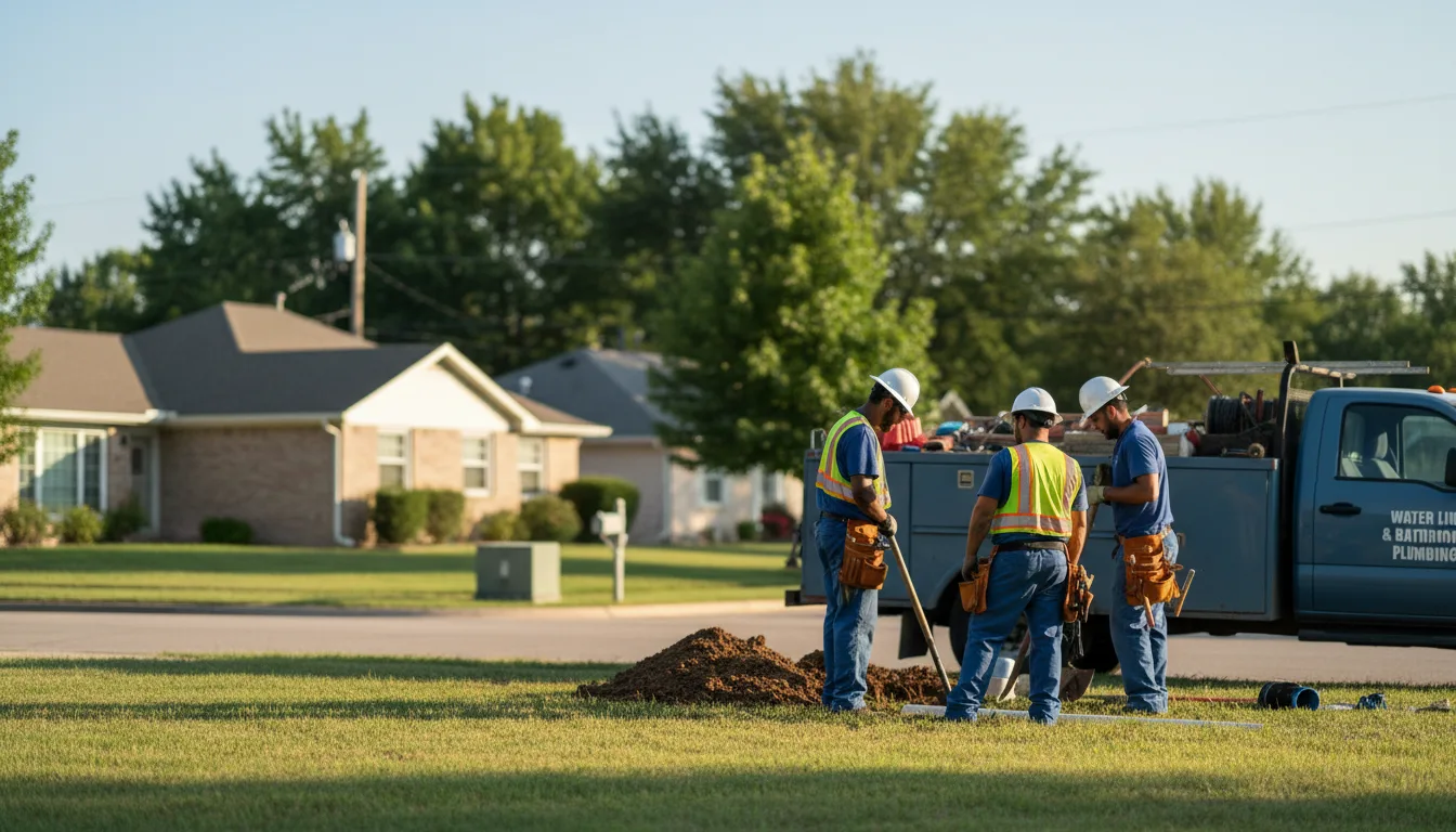 Residential water line and bathroom plumbing service in Viola, KS